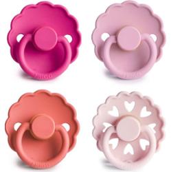 FRIGG Round Latex Rosy Romance smoczek Size 1 4 szt.