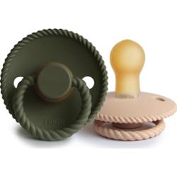 FRIGG Rope Size 1:0-6 months smoczek Croissant/Olive 2 szt.