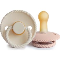 FRIGG Rope Size 2:6-18 months smoczek Blush/Cream 2 szt.