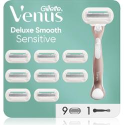 Gillette Venus Deluxe Smooth Sensitive maszynka do golenia + ostrza wymienne 9 szt.