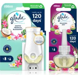 GLADE Electric scented oil Exotic Tropical Blossom + Relaxing Zen wygodne opakowanie 3 szt.