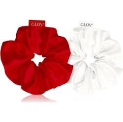 GLOV Satin Scrunchies M gumki do włosów Red/Beige 2 szt.