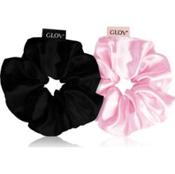 GLOV Satin Scrunchies M gumki do włosów Pink/Black 2 szt.