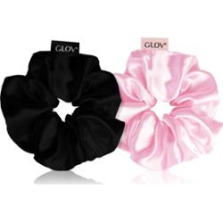 GLOV Satin Scrunchies S gumki do włosów Pink/Black 2 szt.