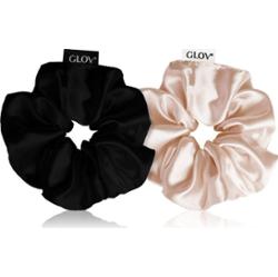 GLOV Satin Scrunchies S gumki do włosów Sparkling Wine/Black 2 szt.