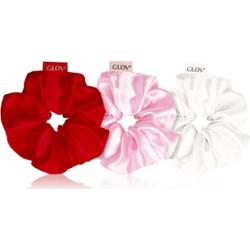 GLOV Satin Scrunchies M gumki do włosów White/Pink/Red 3 szt.