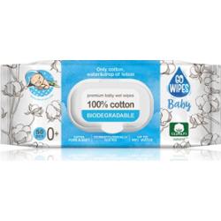 GoWipes Baby 100% Cotton Biodegradable delikatne nawilżane chusteczki dla dzieci do skóry wrażliwej 0+ 50 szt.