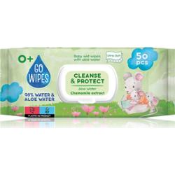 GoWipes Cleanse & Protect Chamomile extract delikatne nawilżane chusteczki dla dzieci z aloesem 50 szt.