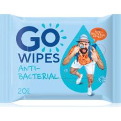 GoWipes Antibacterial odświeżające chusteczki nawilżane o działaniu antybakteryjnym 20 szt.