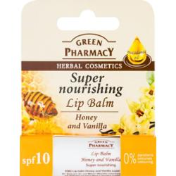 Green Pharmacy Honey Lip Balm odżywczy balsam do ust SPF 10 bez silikonów, parabenów i barwników 3.6 g