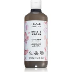 I Love Naturals Rose & Argan aromatyczny żel pod prysznic z różanym aromatem 500 ml