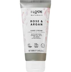 I Love Naturals Rose & Argan krem nawilżający do rąk z różanym aromatem 100 ml