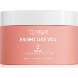 ICONIQUE Professional BRIGHT LIKE YOU Colour & Shine Protection Mask odnawiająca maska ochronna do włosów farbowanych 200 ml