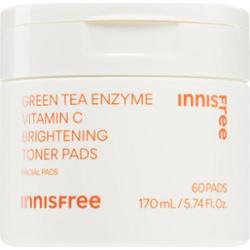 innisfree Green Tea Vitamin C Brightening Toner Pads tonizujące płatki do twarzy do rozjaśnienia i nawilżenia 60 szt.