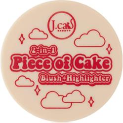 J.Cat Beauty 2 In 1 Piece Of Cake róż do policzków z rozświetlaczem odcień Cherry Sweet 12.1 g