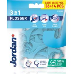 Jordan Flosser 3in1 nić dentystyczna 50 szt.