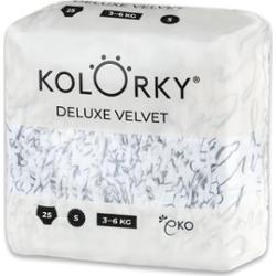 Kolorky Deluxe Velvet Love Live Laugh jednorazowe pieluszki EKO rozmiar S 3-6 Kg 25 szt.