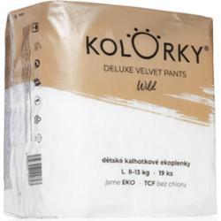 Kolorky Deluxe Velvet Pants Wild jednorazowe pieluchomajtki rozmiar L rozmiar L 8-13 Kg 19 szt.