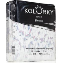 Kolorky Night Unicorn jednorazowe pieluszki EKO dla kompletnej ochrony w nocy rozmiar XL 12-16 Kg 17 szt.