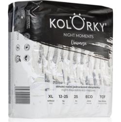Kolorky Night Moments jednorazowe pieluszki EKO dla kompletnej ochrony w nocy rozmiar XL 12-25 kg 25 szt.