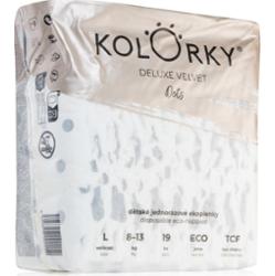 Kolorky Deluxe Velvet Dots jednorazowe pieluszki EKO rozmiar L rozmiar L 8-13 kg 19 szt.