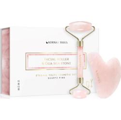 KORIKA Tools Face Roller & Gua Sha wałek do masażu twarzy i akcesorium do masażu Quartz Pink