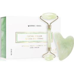 KORIKA Tools Face Roller & Gua Sha wałek do masażu twarzy i akcesorium do masażu Jade Green