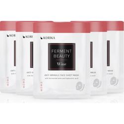 KORIKA FermentBeauty Set of 5 Anti-wrinkle Face Sheet Masks with Fermented Wine and Hyaluronic Acid zestaw maseczek do twarzy w obniżonej cenie