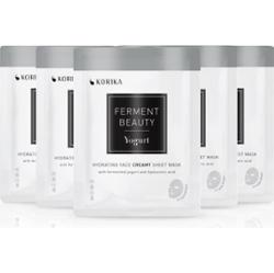 KORIKA FermentBeauty Set of 5 Hydrating Face Sheet Masks with Fermented Yogurt and Hyaluronic Acid zestaw maseczek do twarzy w obniżonej cenie