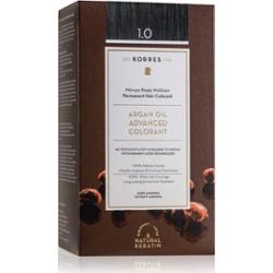 Korres Argan Oil trwała farba do włosów z olejkiem arganowym odcień 1.0 Black 50 ml