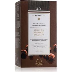 Korres Argan Oil trwała farba do włosów z olejkiem arganowym odcień 4.0 Brown 50 ml