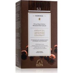 Korres Argan Oil trwała farba do włosów z olejkiem arganowym odcień 5.3 Golden / Honey Light Brown 50 ml