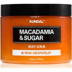 KUNDAL Macadamia & Sugar Body Scrub Pink Grapefruit delikatny peeling do ciała o działaniu uspokajającym 550 g