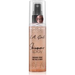 L.A. Girl Cosmetics Shimmer Spray spray utrwalający makijaż do twarzy i ciała odcień Rose Gold 80 ml