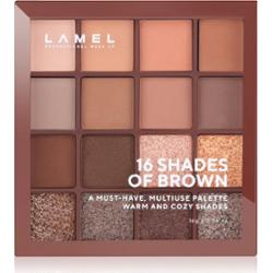 LAMEL 16 Shades Of Brown paleta cieni do powiek 16 g