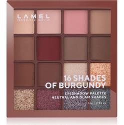 LAMEL 16 Shades of Burgundy paleta cieni do powiek 16 g