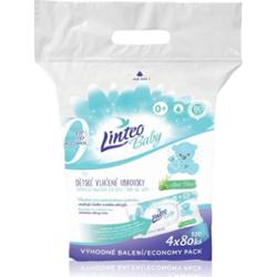 Linteo Baby Pure & Fresh delikatne nawilżane chusteczki dla dzieci duże opakowanie 4x80 szt.