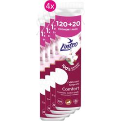 Linteo Natural Cotton Pads waciki kosmetyczne 120 + 20ks x 4