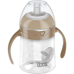 LOVI First Cup kubek ze słomką Brown 6m+ 150 ml