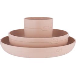 LOVI Tableware Set with Cup komplet naczyń Nude 3 szt.