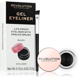 Revolution Gel Eyeliner Pot eyeliner w żelu z pędzelkiem odcień Black 3 g