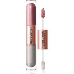 Makeup Revolution Double Up cienie do powiek w płynie 2 w 1 odcień Opulence Light Pink 2x2,2 ml