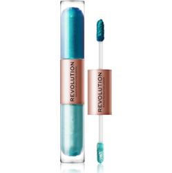 Makeup Revolution Double Up cienie do powiek w płynie 2 w 1 odcień Tranquillity Blue 2x2,2 ml