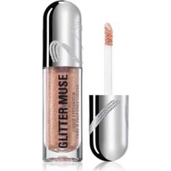 Makeup Revolution Metallic Muse Glitter Muse błyszczące cienie do powiek w płynie odcień Gold 3.5 ml