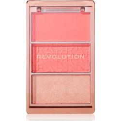 Revolution Blush Icon Palette paleta róży odcień Authentic Peach 9.8 g