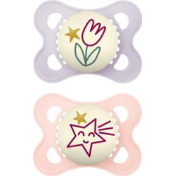 MAM Original Night 0m+ smoczek Purple/ Pink 2 szt.