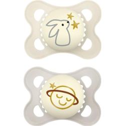 MAM Original Night 0m+ smoczek Beige/ Grey 2 szt.