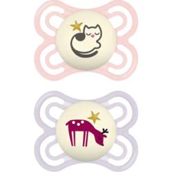 MAM Perfect Night 0+ months smoczek Pink/ Purple 2 szt.