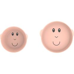 Matchstick Monkey Monkey Plate & Bowl komplet naczyń dla dzieci Dusty Pink 1 szt.