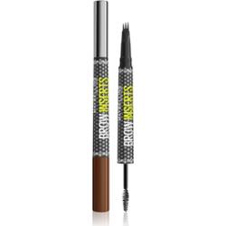 MAYBELLINE NEW YORK Brow Inserts pisak do brwi ze szczoteczką 2 w 1 odcień 4 Medium Brown 1.25 ml